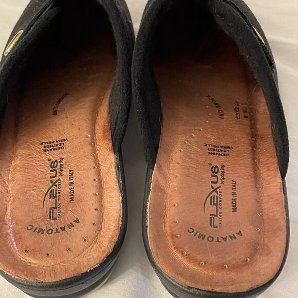 Flexus By Spring Step Italy Vera Pelle Slip On Slides Size - 9.5-10 USA. Black - Picture 8 of 11